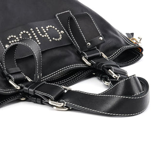 Chloe Black Studded Leather Tote Bag