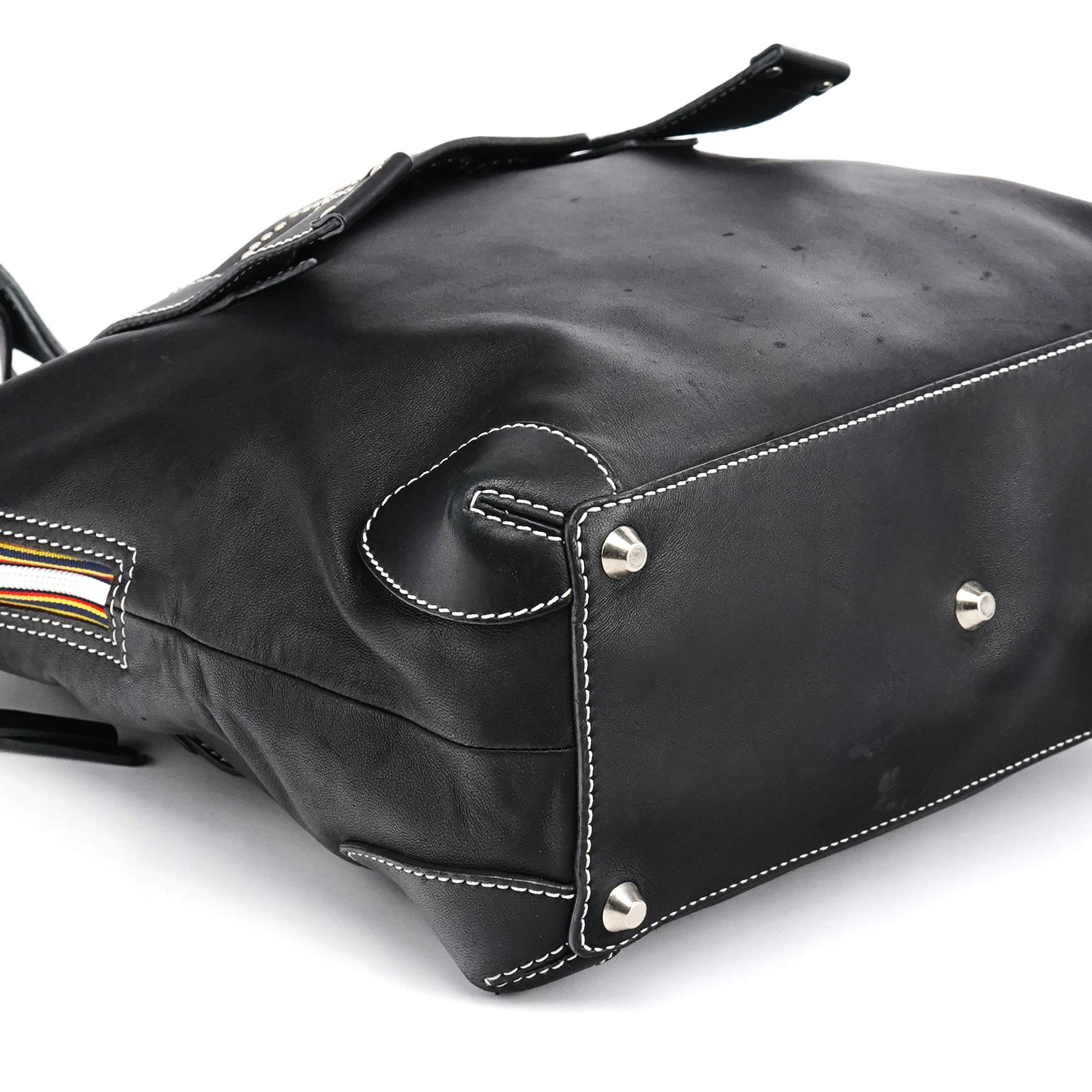 Chloe Black Studded Leather Tote Bag