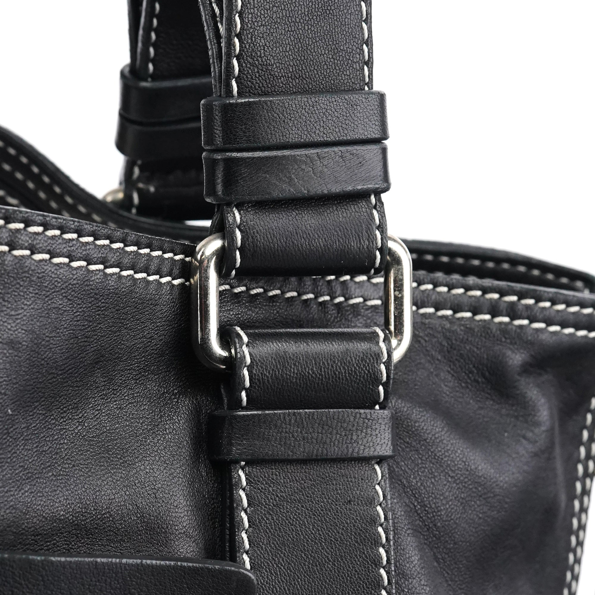 Chloe Black Studded Leather Tote Bag