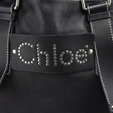 Chloe Black Studded Leather Tote Bag