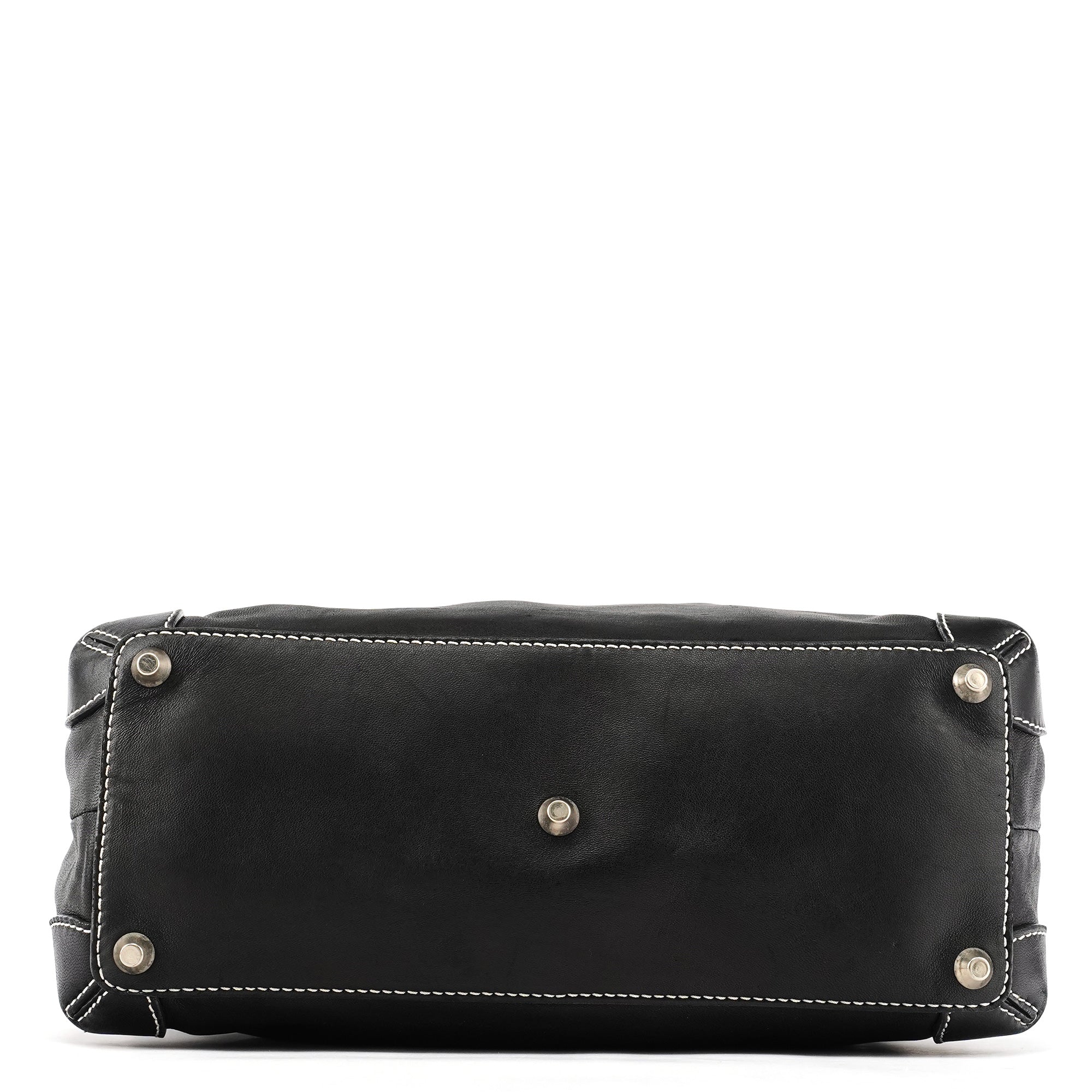 Chloe Black Studded Leather Tote Bag