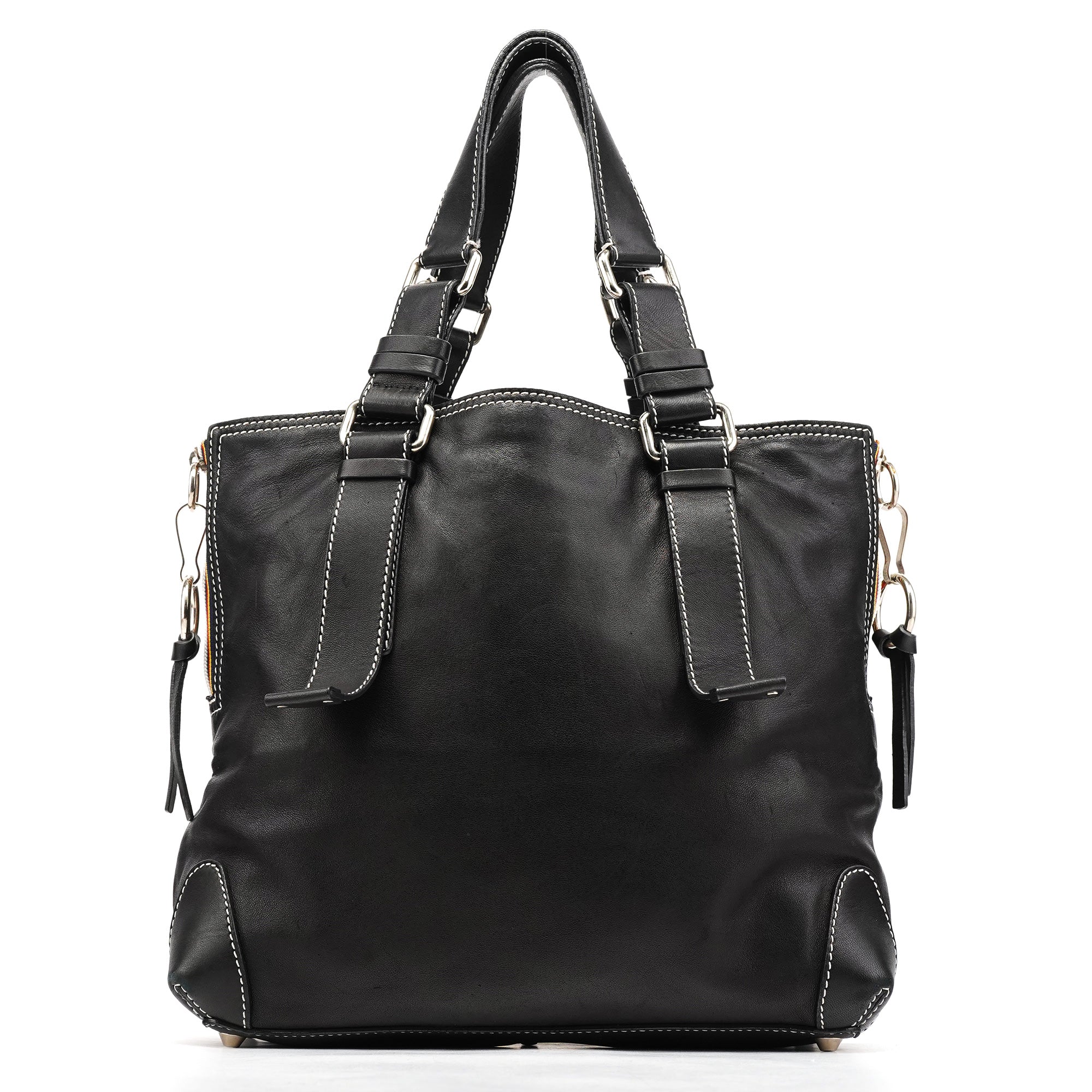 Chloe Black Studded Leather Tote Bag