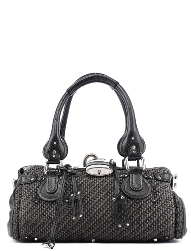 Chloé Black Tweed Paddington Shoulder Bag