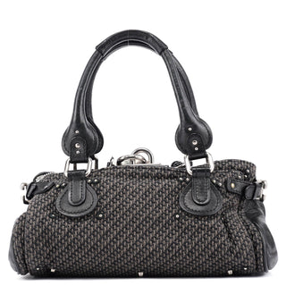 Chloé Black Tweed Paddington Shoulder Bag