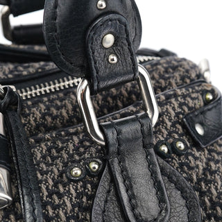 Chloé Black Tweed Paddington Shoulder Bag