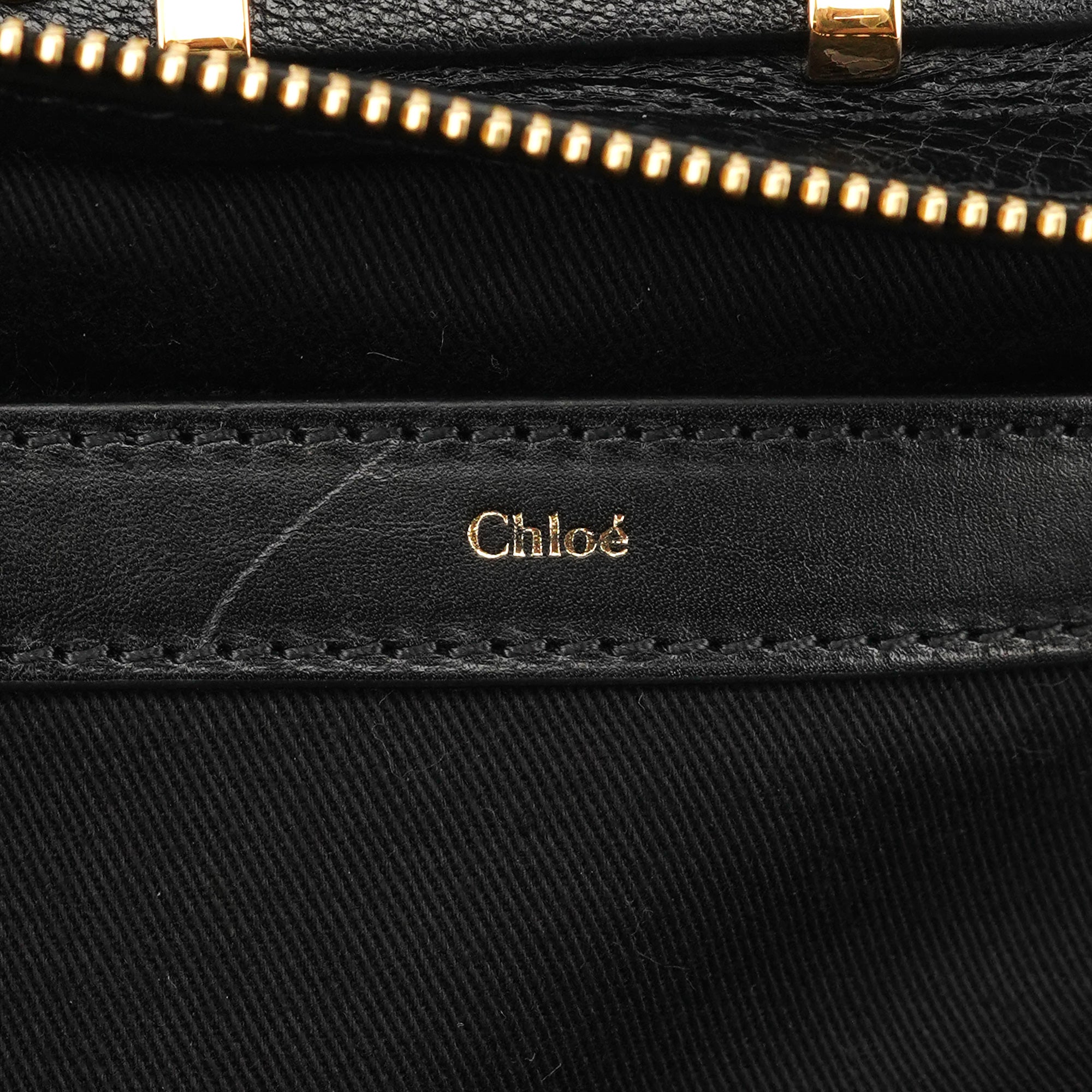 Chloé Sac à main Alice en cuir et poils de veau noir et blanc