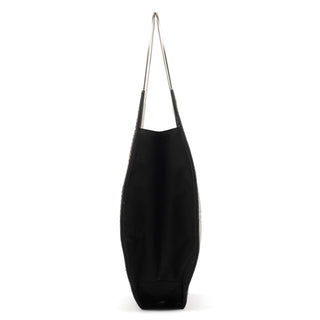 Chloé Black Woven Raffia Metal Handle Tote Bag