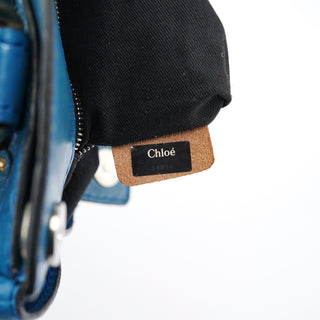 Chloé Blue Calfskin Leather Paddington Shoulder Bag