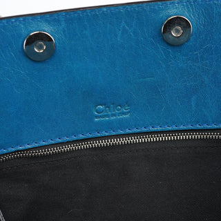 Chloé Blue Calfskin Leather Paddington Shoulder Bag