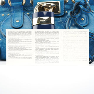 Chloé Blue Calfskin Leather Paddington Shoulder Bag