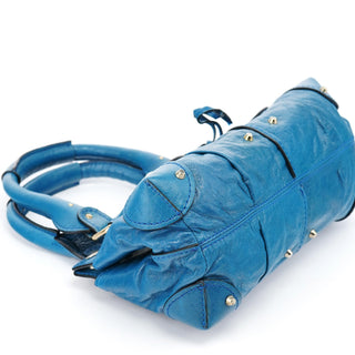 Chloé Blue Calfskin Leather Paddington Shoulder Bag