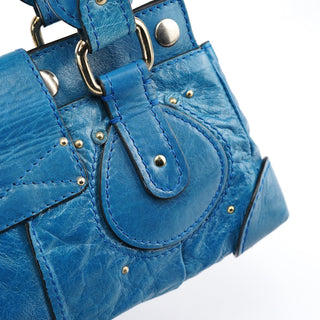 Chloé Blue Calfskin Leather Paddington Shoulder Bag