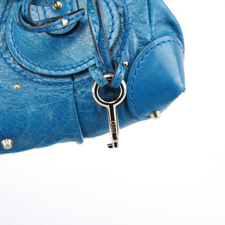 Chloé Blue Calfskin Leather Paddington Shoulder Bag