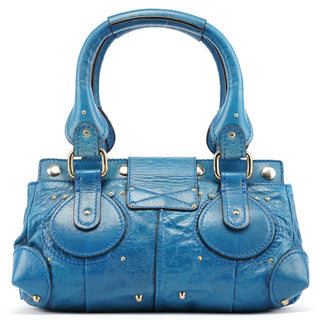 Chloé Blue Calfskin Leather Paddington Shoulder Bag