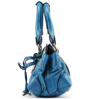 Chloé Blue Calfskin Leather Paddington Shoulder Bag