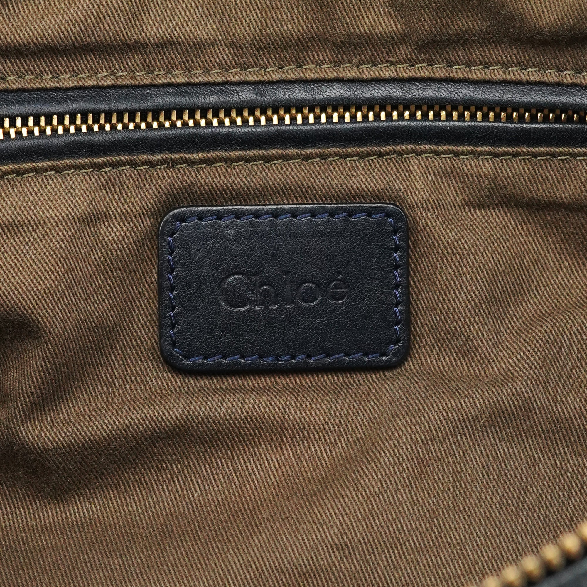 Chloé Marcie 2-Way Tasche aus blauem Denim mit Lederbesatz