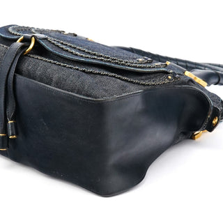 Chloe Blue Denim Leather Marcie 2-Way Bag