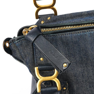 Chloe Blue Denim Leather Marcie 2-Way Bag