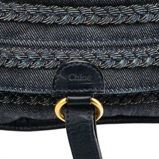 Chloe Blue Denim Leather Marcie 2-Way Bag