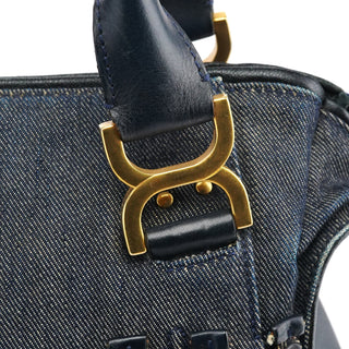 Chloe Blue Denim Leather Marcie 2-Way Bag
