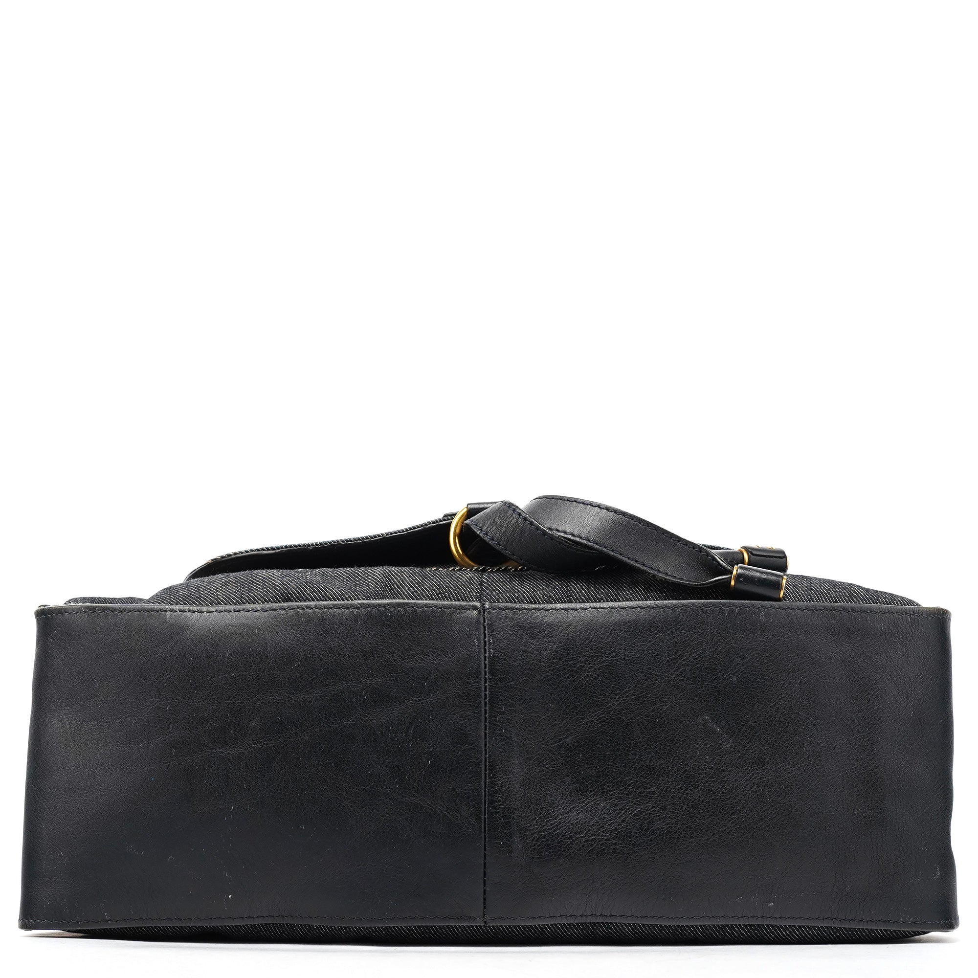 Chloé Marcie 2-Way Tasche aus blauem Denim mit Lederbesatz