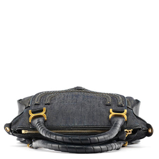 Chloe Blue Denim Leather Marcie 2-Way Bag