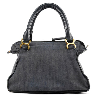 Chloe Blue Denim Leather Marcie 2-Way Bag