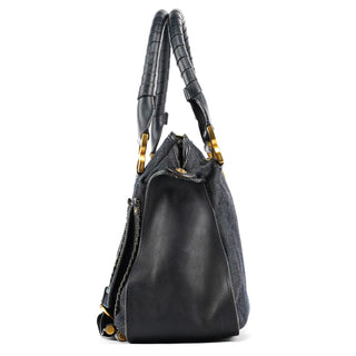 Chloe Blue Denim Leather Marcie 2-Way Bag