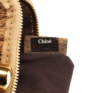 Chloe Bronze Leather Heloise Tote Bag