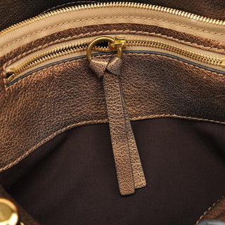 Chloe Bronze Leather Heloise Tote Bag