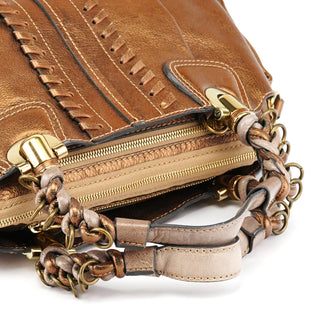 Chloe Bronze Leather Heloise Tote Bag