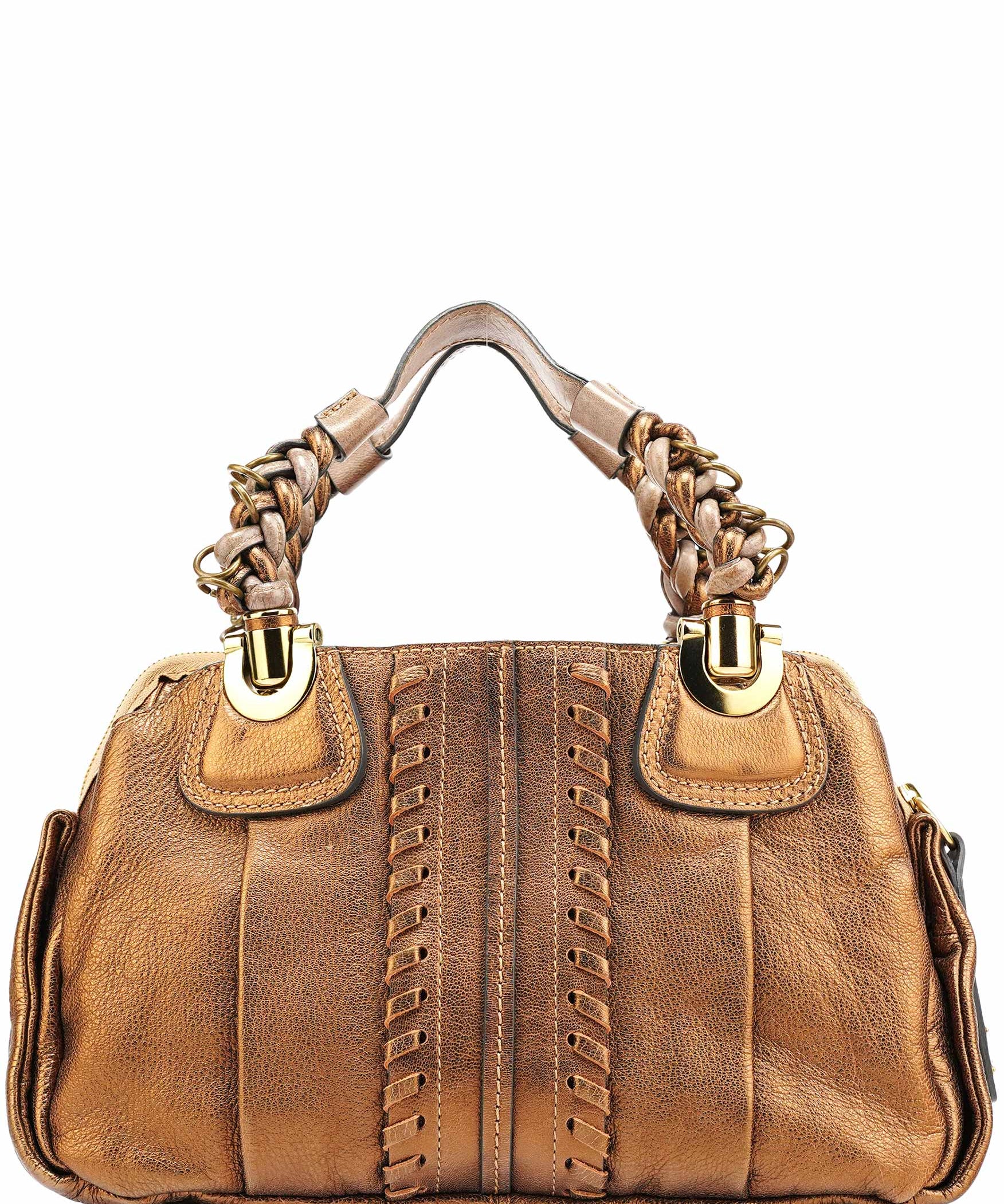 Chloe Bronze Leather Heloise Tote Bag