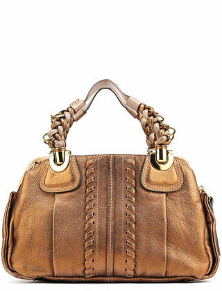 Chloe Bronze Leather Heloise Tote Bag