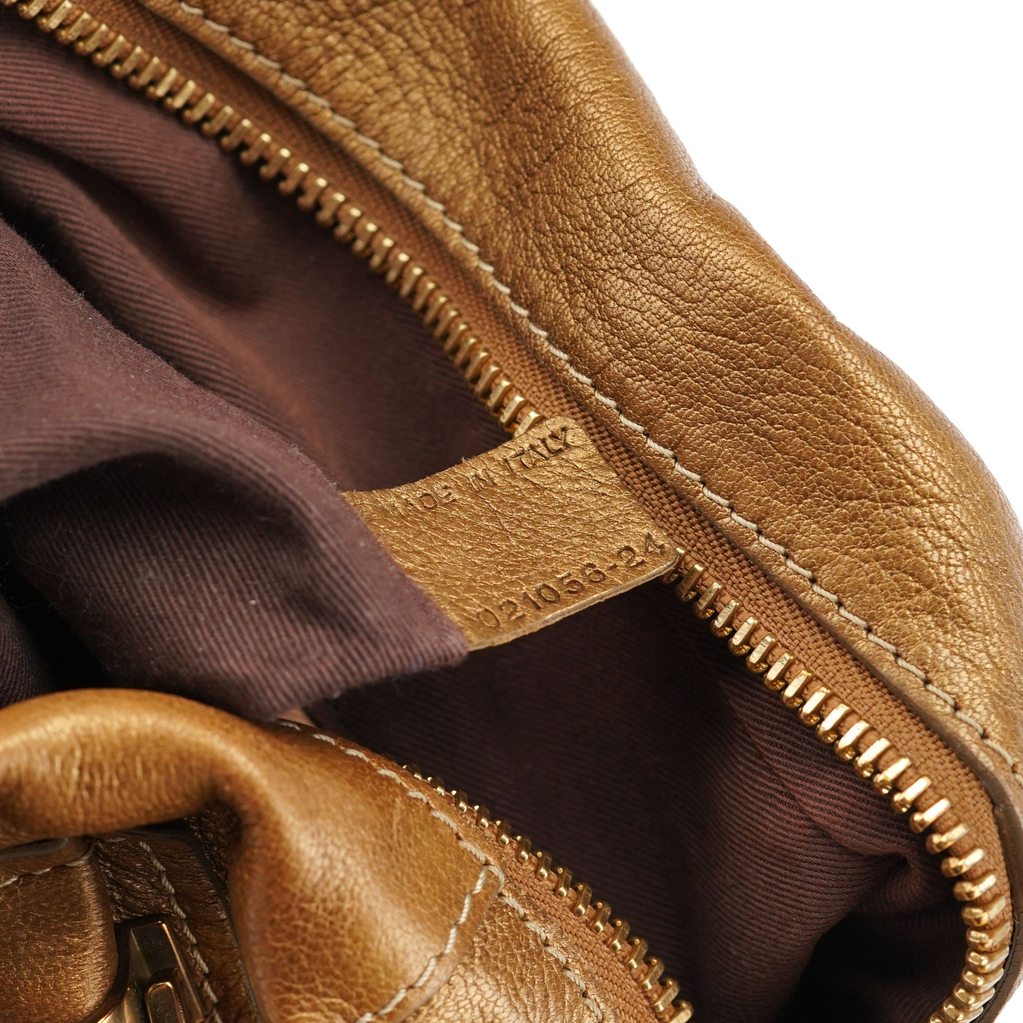 Chloé Sac deux portés Paraty en cuir bronze