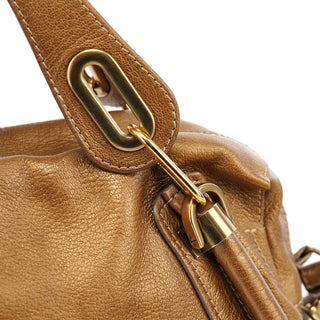 Chloé Bronze Leather Paraty 2-Way Shoulder Bag