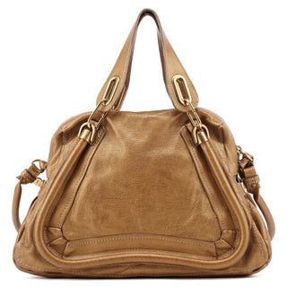 Chloé Bronze Leather Paraty 2-Way Shoulder Bag