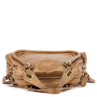 Chloé Bronze Leather Paraty 2-Way Shoulder Bag