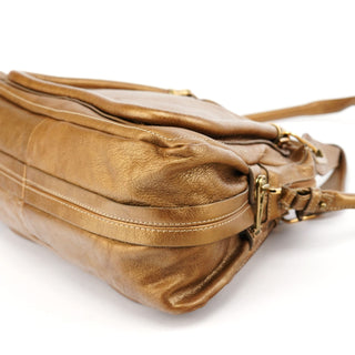 Chloé Bronze Leather Paraty 2-Way Shoulder Bag