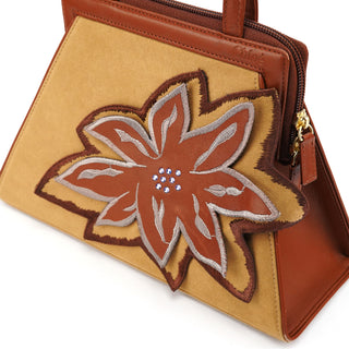 Chloé Brown Beige Floral Embroidered Bag