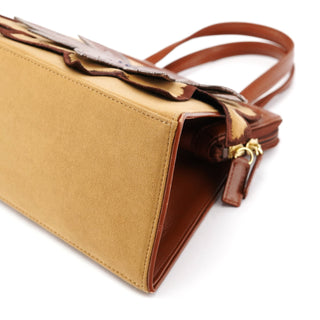 Chloé Brown Beige Floral Embroidered Bag