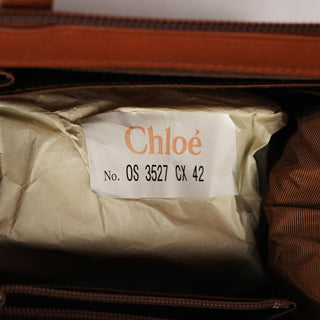 Chloé Brown Beige Floral Embroidered Bag