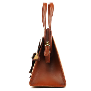Chloé Brown Beige Floral Embroidered Bag
