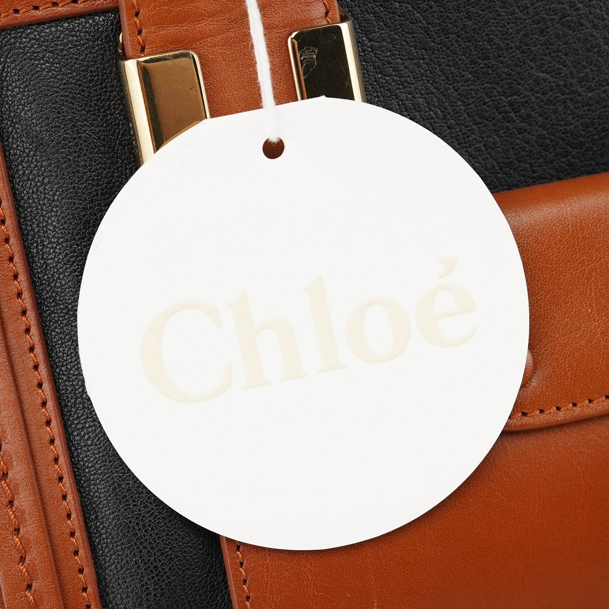 Chloé Brown Black Calfskin Leather 2-Way Bag