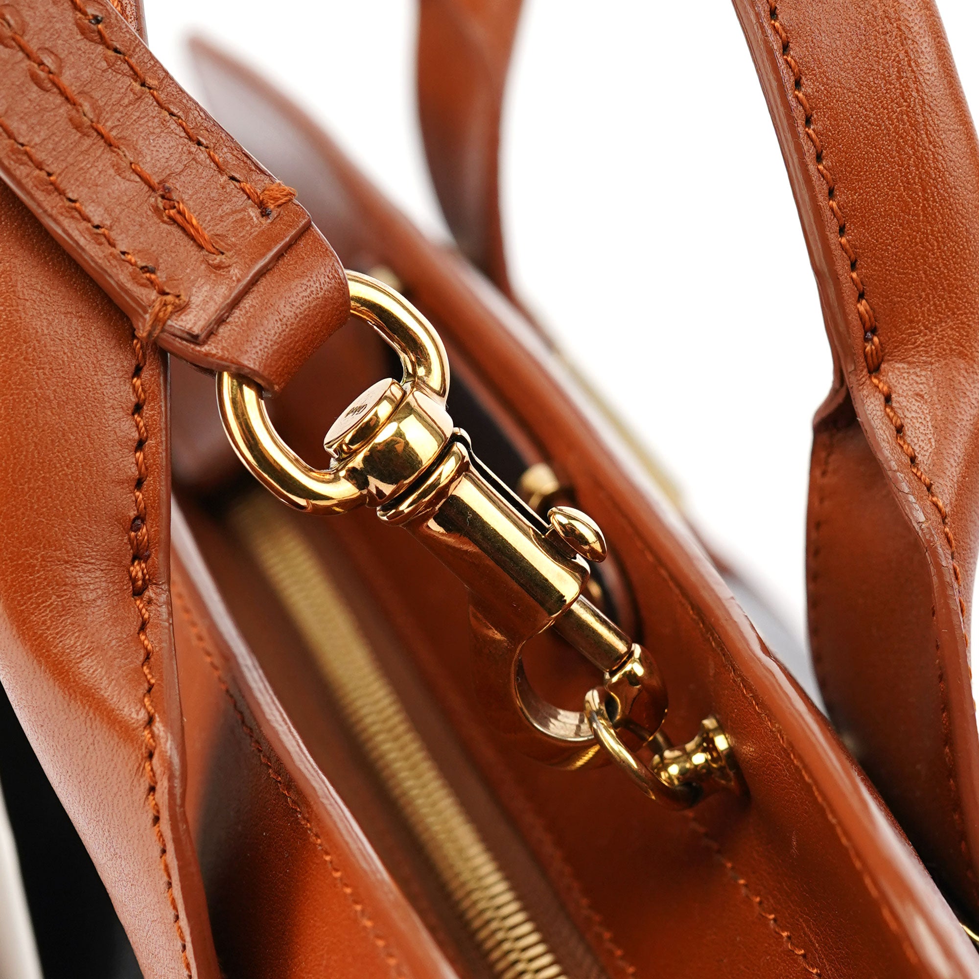 Chloé Brown Black Calfskin Leather 2-Way Bag