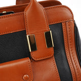 Chloé Brown Black Calfskin Leather 2-Way Bag