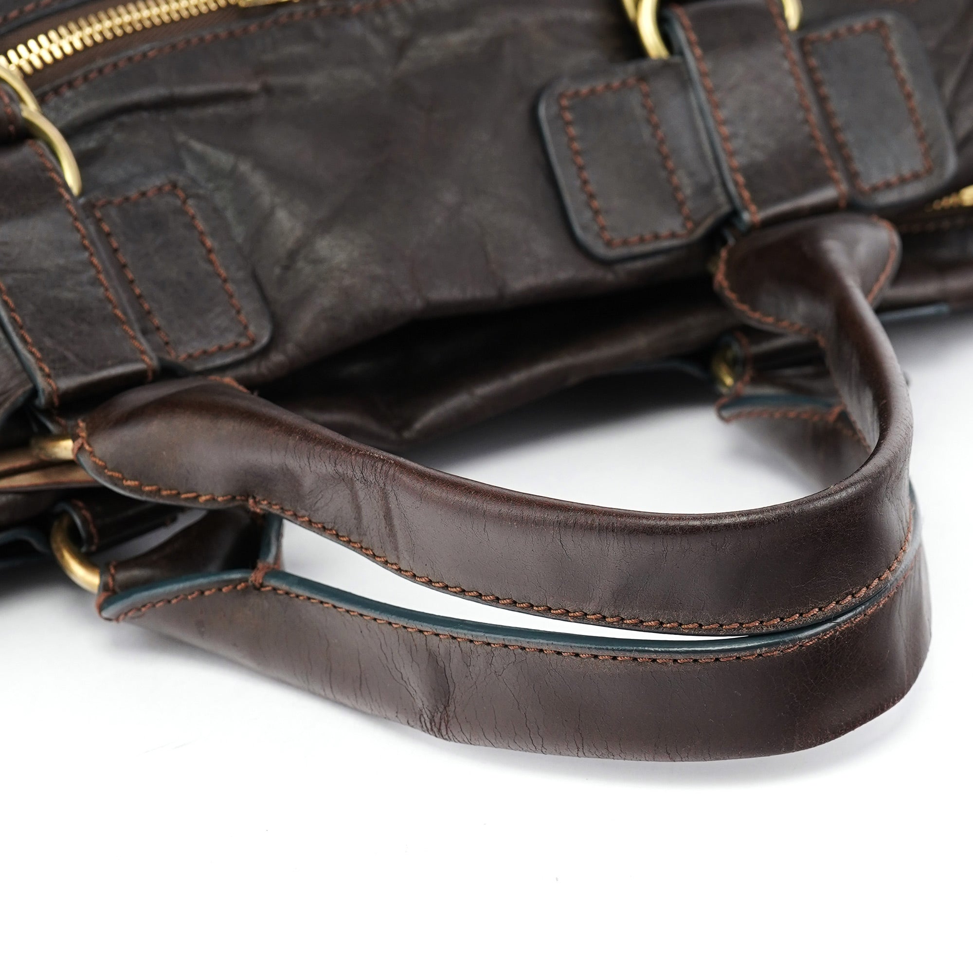 Chloé Brown Calfskin Bay Tote Bag