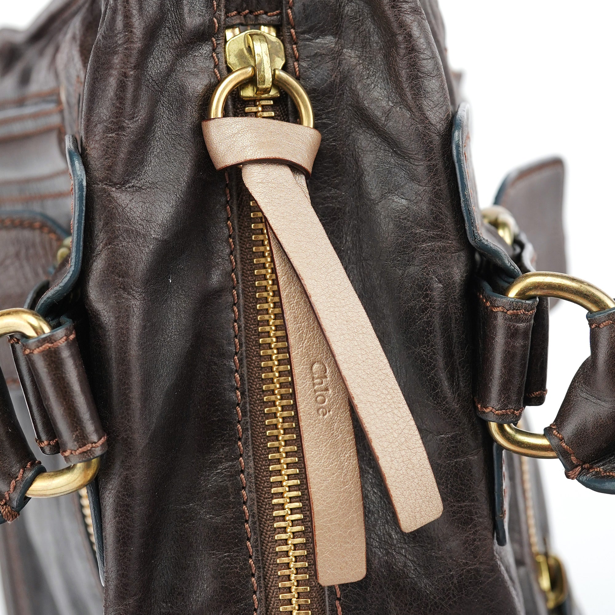 Chloé Brown Calfskin Bay Tote Bag