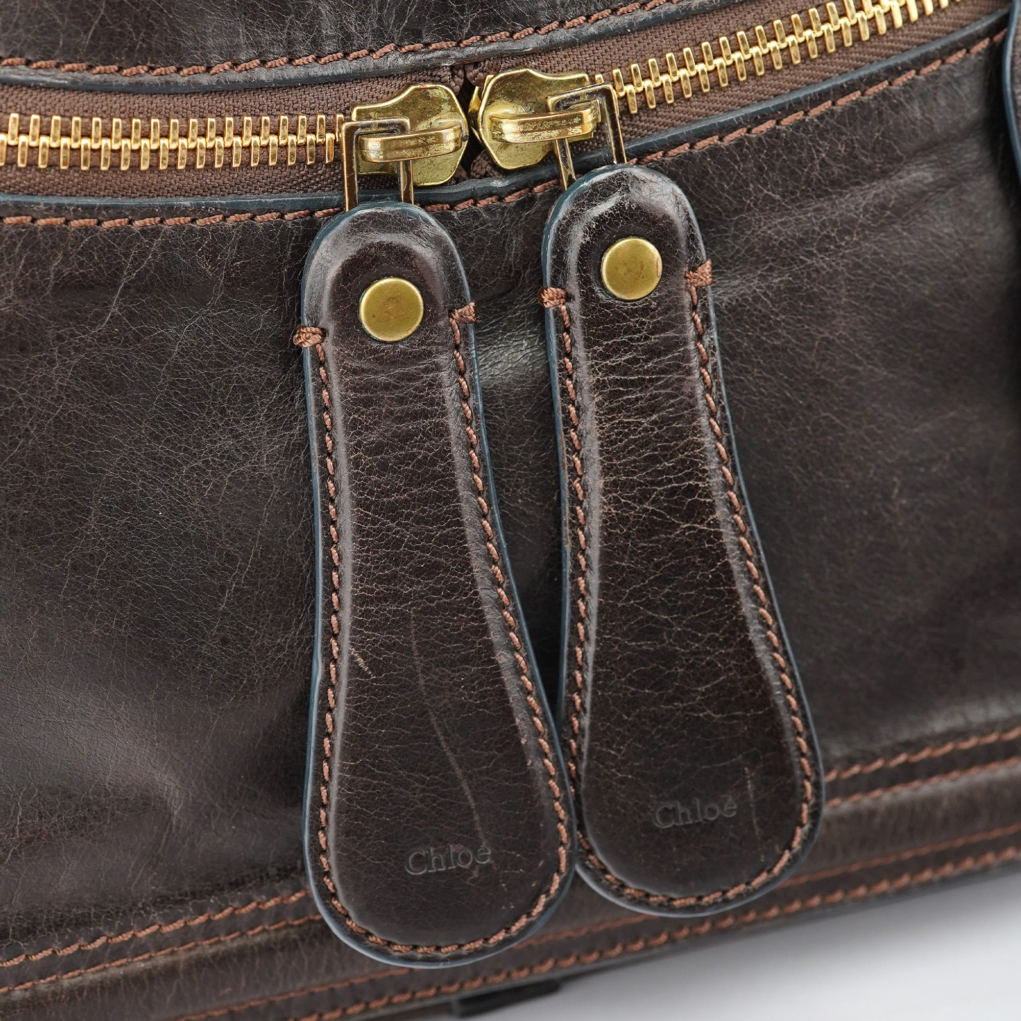 Chloé Brown Calfskin Bay Tote Bag