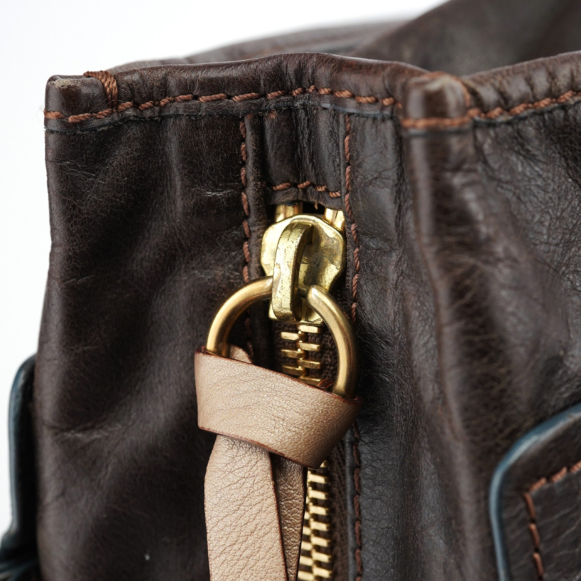 Chloé Brown Calfskin Bay Tote Bag