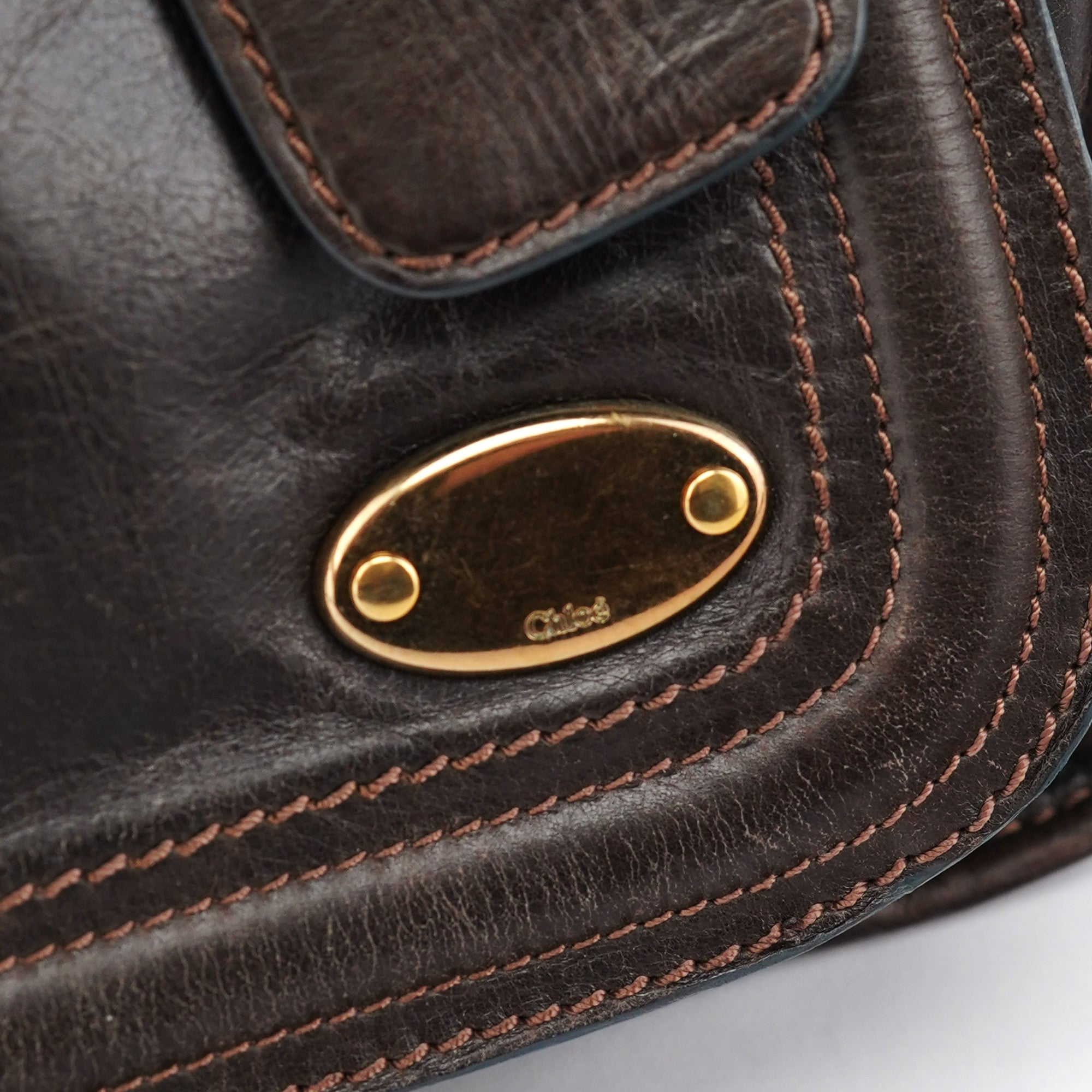 Chloé Brown Calfskin Bay Tote Bag